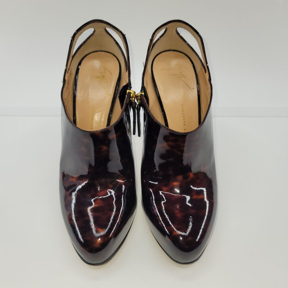 Giuseppe Zanotti Tortoise Patent‎ Leather Slingback Platform Pumps EU 38 (US 8)